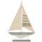 22" Gray Cement Stone Sail Boat Decorative Sculpture